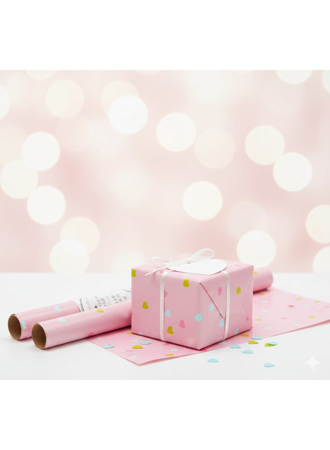 Blush Pink Heart Gift Wrap, Multi-Occasion Gifting - Image 2